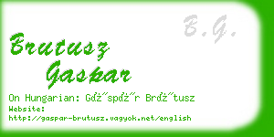 brutusz gaspar business card